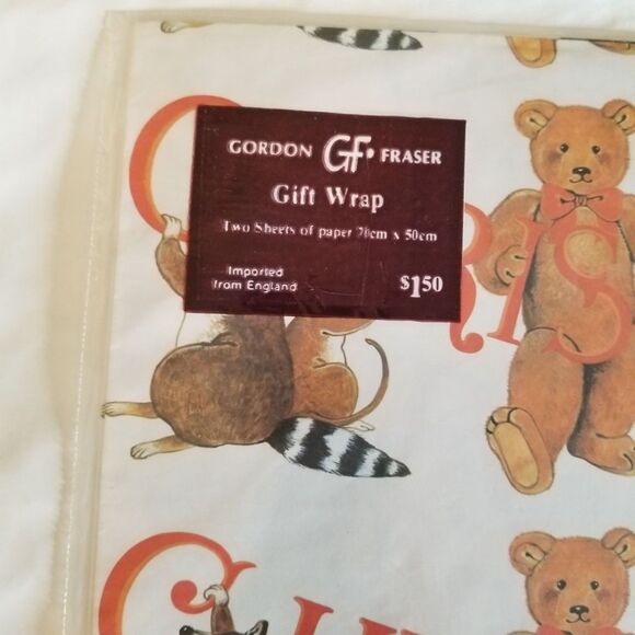 Vintage GOrdon Fraser wrap Bears CHristmas 2 lg sheets - Picture 3 of 6
